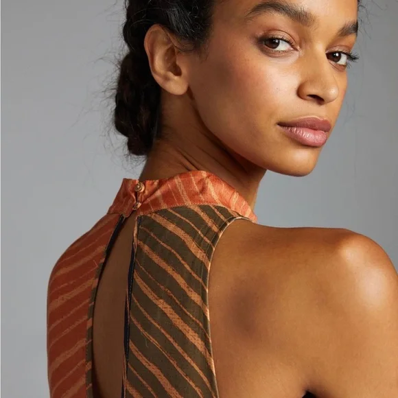 NWT ANTHROPOLOGIE Farm Rio halter maxi dress Size M - Picture 8 of 10